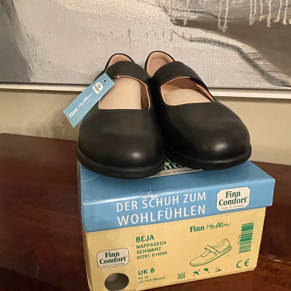 Finn Comfort Beja Black Leather Soft Footbed